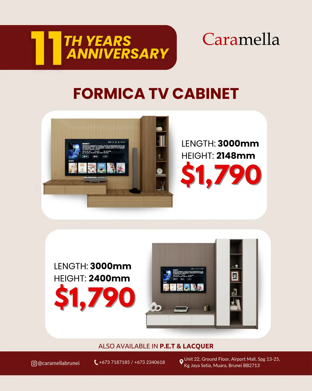 Formica TV Cabinet - $1,790